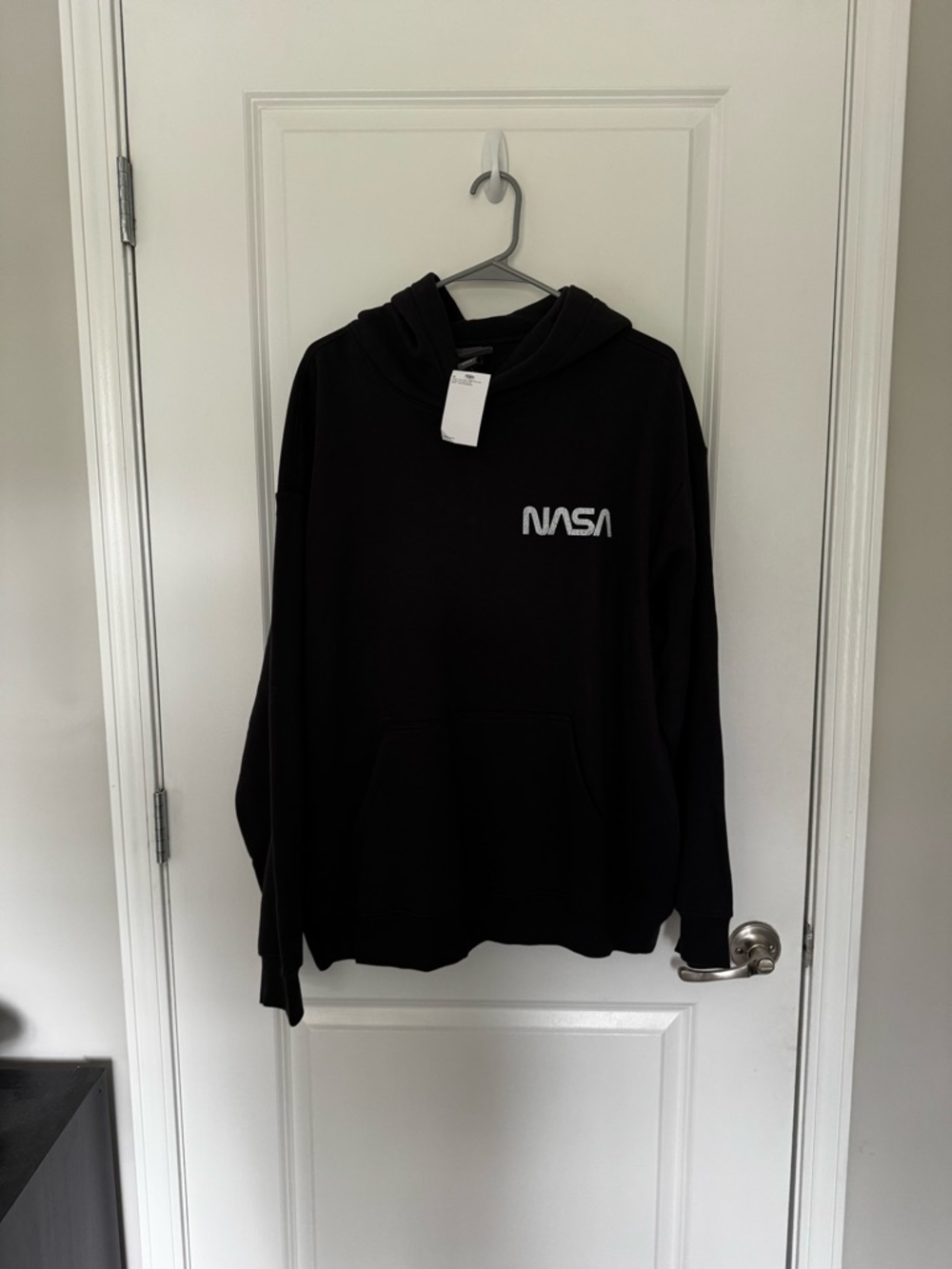 H&M Black Crewneck Hoodie with White NASA Logo